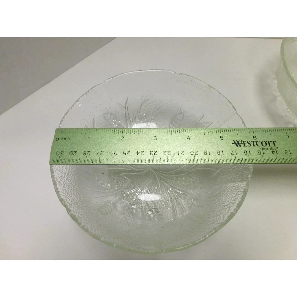 Vtg Set of 5 Arcoroc France Glass Bowls Country Wheat Pattern DW85